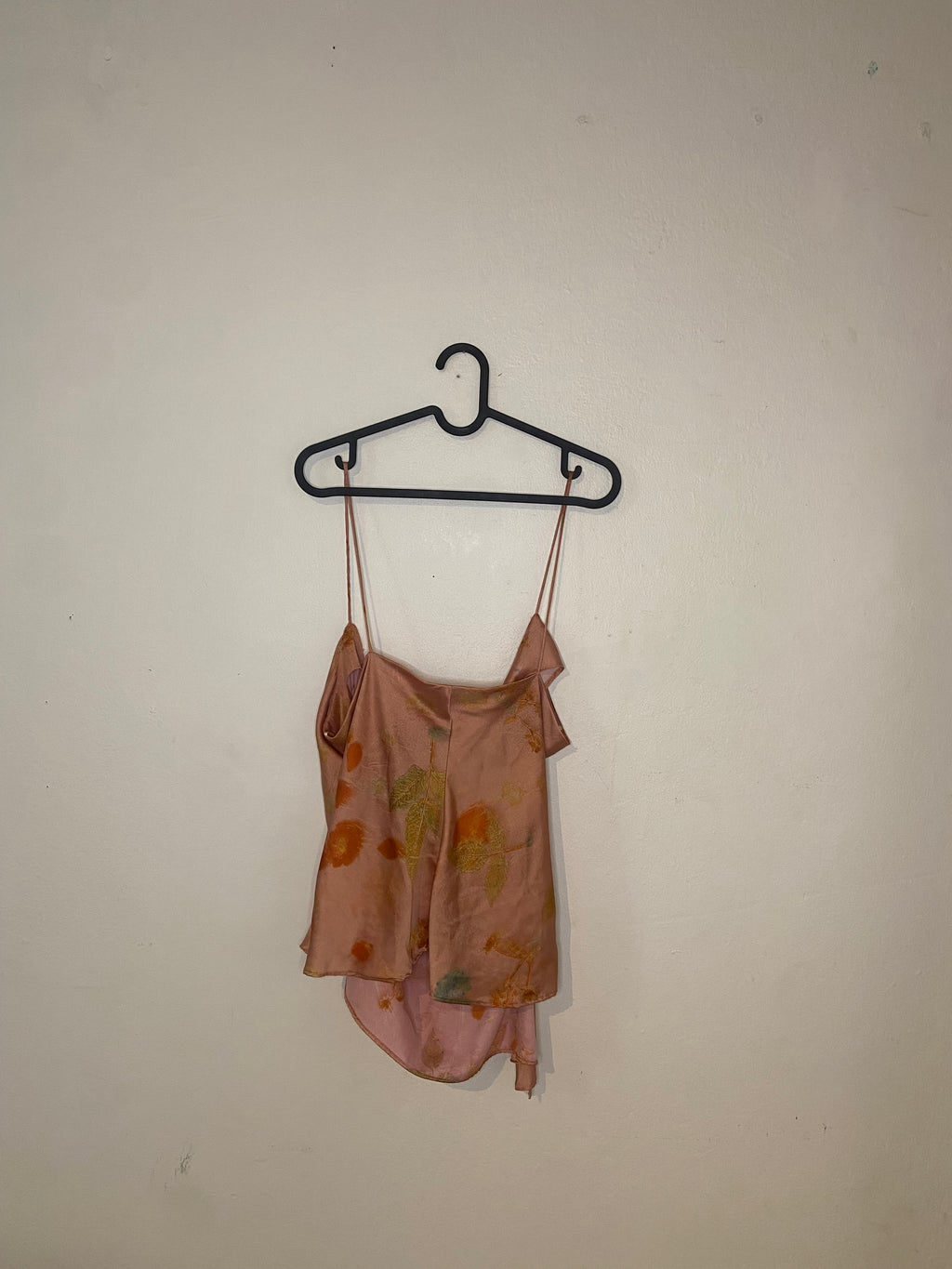 Zara Rosé Satintopp med Drapering & Rynkad Sida