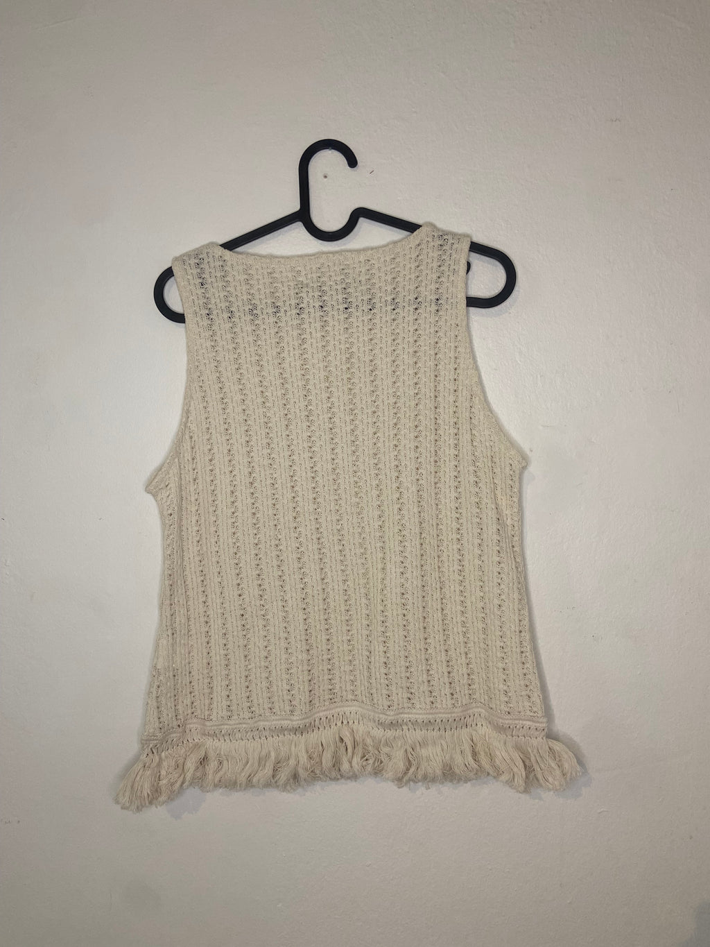 Bik Bok Beige Virkad Linne med Fransar