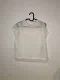 Only Genomskinlig Mesh Top med Volangärmar