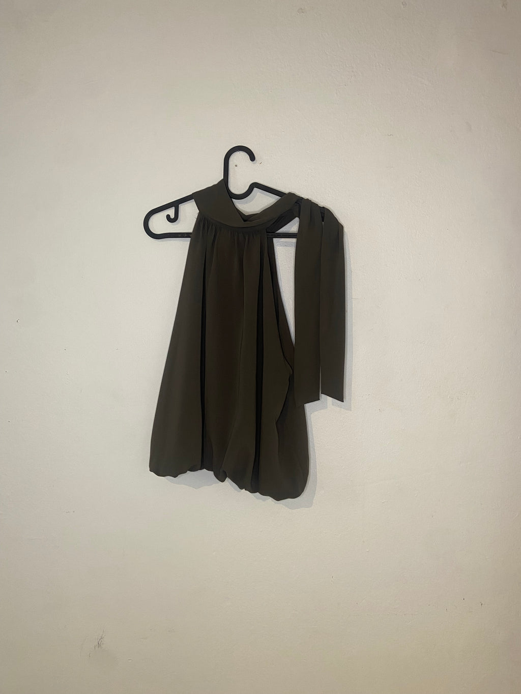 Zara Mörkgrön Halterneck-topp med Ballongkant