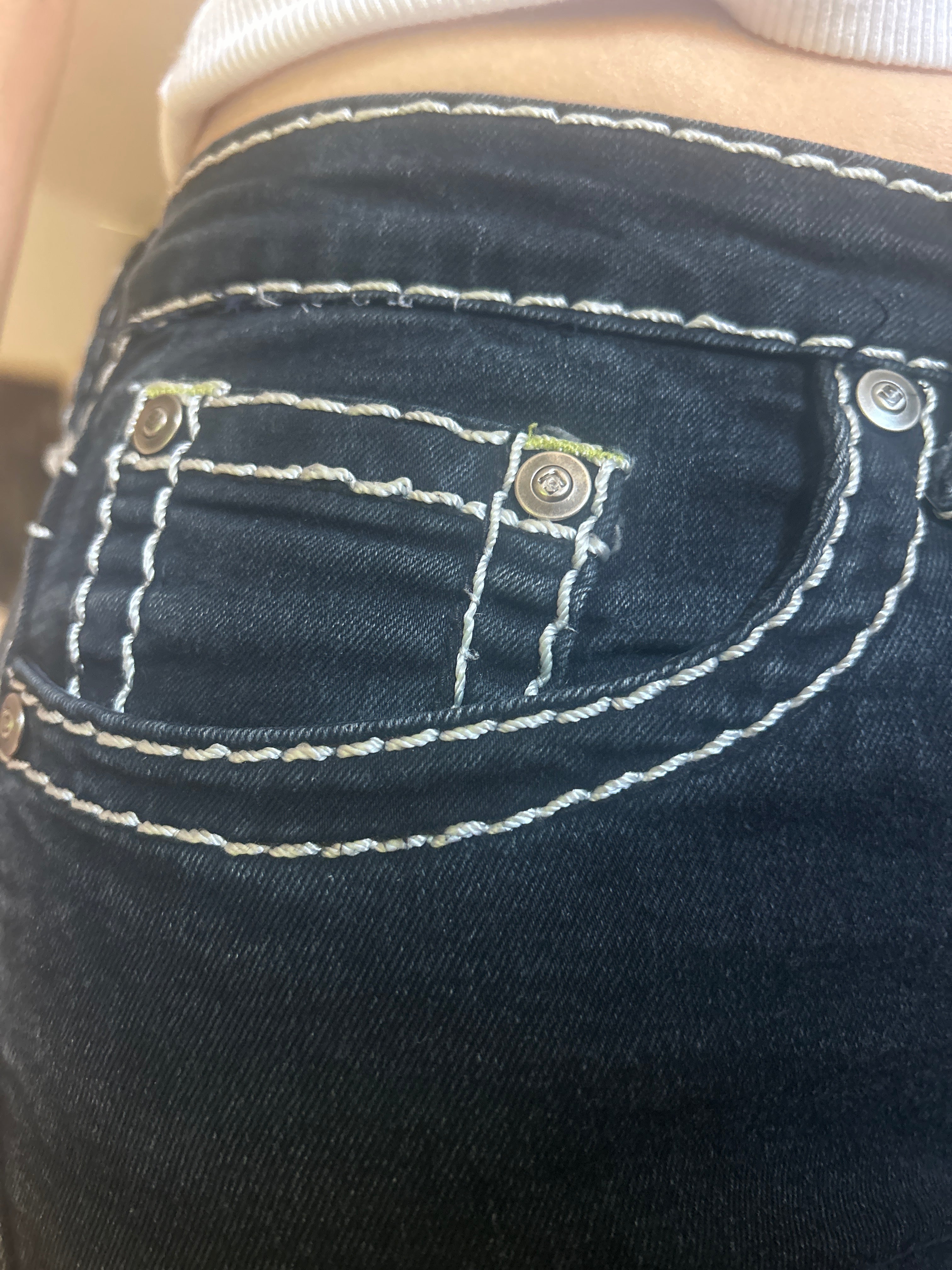 Gabriella Fratini Mörkblå Bootcut Jeans med Kontrastsömmar