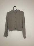 Zara Taupe Croppad Bomberjacka med Knappar