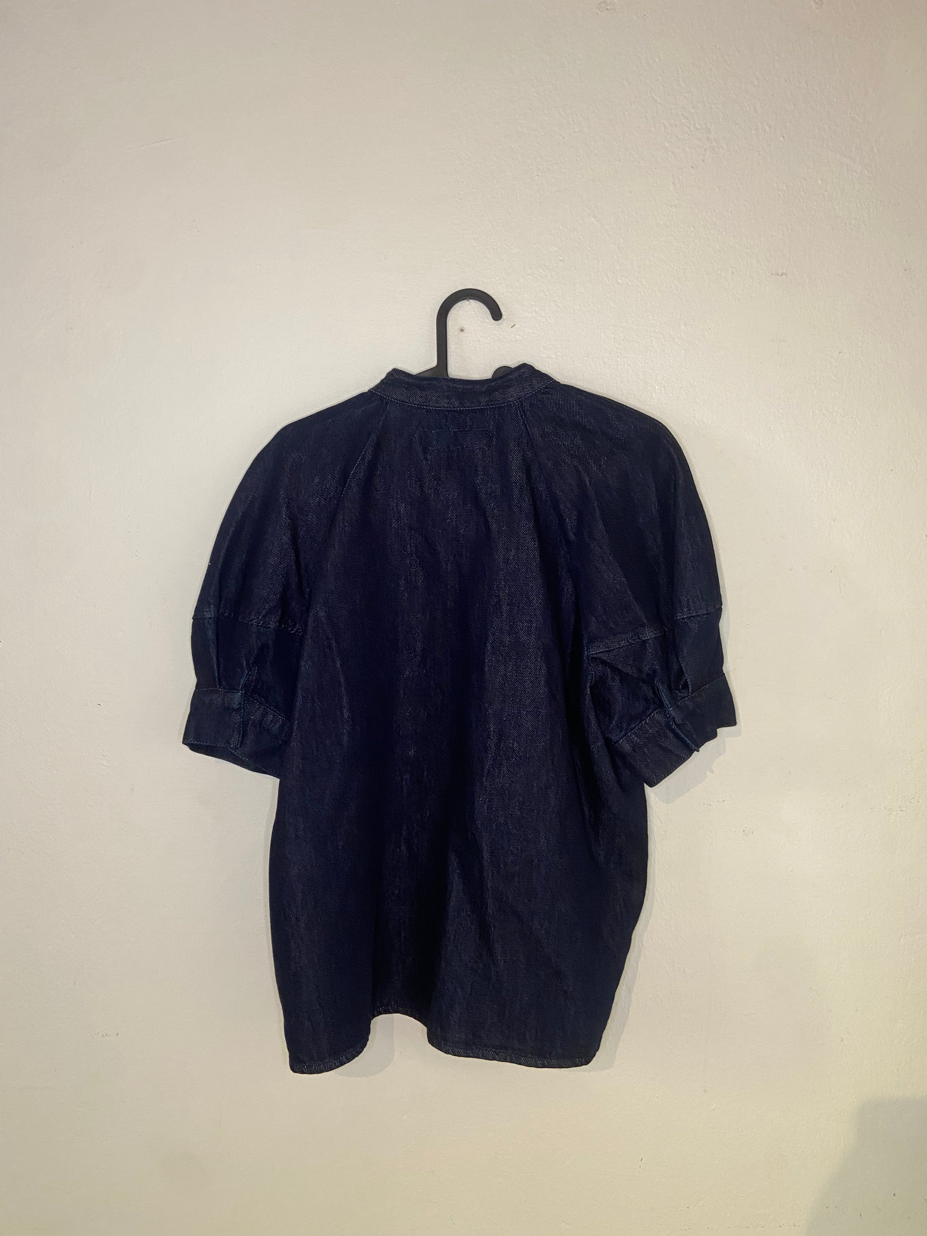 Zara Denimskjorta med Knytband & Puffärmar