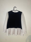 Zara Blus med Plissé och Kontrastdetalj